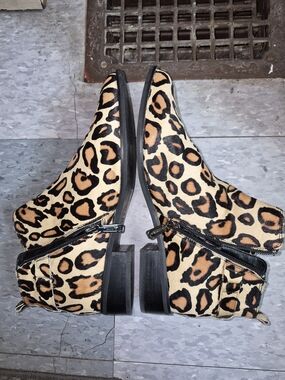 Blondo Leopard Print Ankle Booties in Tan and Black